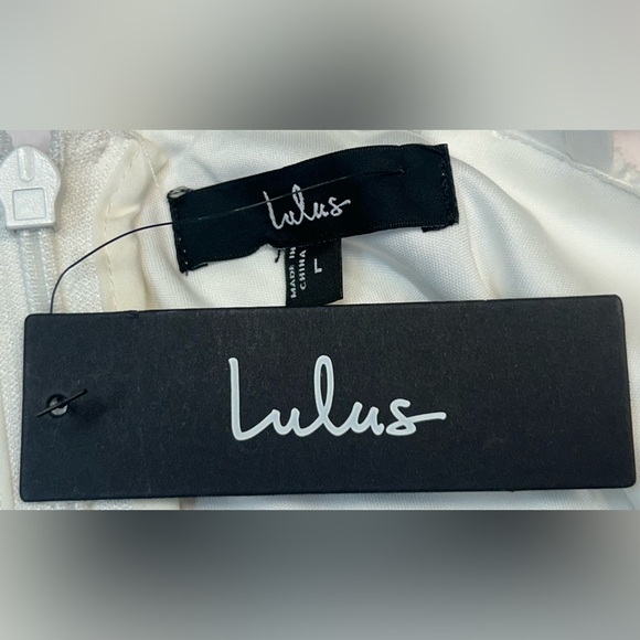 NWT Lulus Divine Beauty White Lace Midi Dress With Pockets, Size Large - Picture 11 of 14